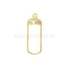 گردنبند بیضی کشیده بی کفه استیل طلایی