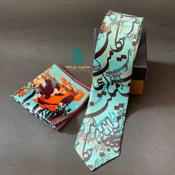 ست کراوات پوشت طرح حکایت آبی