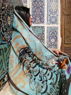 شال تک نخی طرح حکایت رنگ آبی