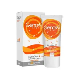 کرم پودر ضد آفتاب SPF 50 پوست چرب ژنوبایوتیک (بژ روشن)
