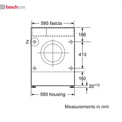 ماشین لباسشویی توکار بوش مدل WKD28350GB