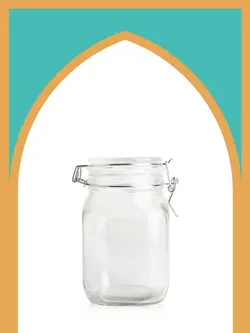 بانکه شیشه‌ای چفتی سایز 2 با درب شیشه‌ای | 1100 سی‌سی | بسته 1 عددی
