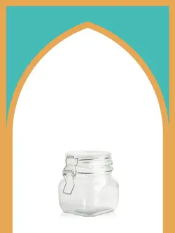 بانکه شیشه‌ای چفتی سایز 4 با درب شیشه‌ای | 500 سی‌سی | بسته 1 عددی