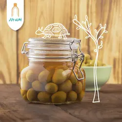 بانکه شیشه‌ای چفتی سایز 4 با درب شیشه‌ای | 500 سی‌سی | بسته 1 عددی