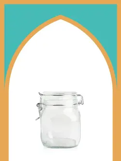 بانکه شیشه‌ای چفتی سایز 3 با درب شیشه‌ای | 750 سی‌سی | بسته 1 عددی