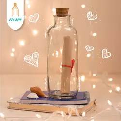 بطری شیشه‌ای دریا با درب چوب پنبه‌ای | 400 سی‌سی | بسته 1 عددی