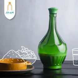 بطری شیشه‌ای سبز خمره‌ای بزرگ‌ترین با درب پلاستیکی | 5 لیتری | بسته 2 تایی