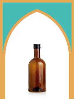 بطری شیشه‌ای فریال قهوه‌ای با درب فلزی | 500 سی‌سی | بسته 28 تایی