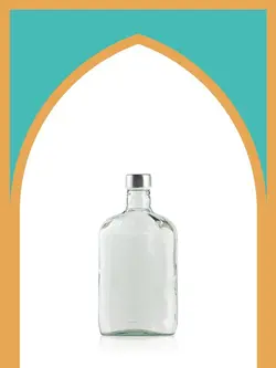 بطری شیشه‌ای کتابی پیچک با درب فلزی | 350 سی‌سی | بسته 46 تایی