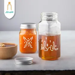 جار شیشه‌ای صاحبقرانیه سایز 1 با درب فلزی | 900 سی‌سی | بسته 26 تایی