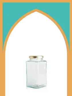 جار شیشه‌ای خشتی بزرگ با درب فلزی | 600 سی‌سی | بسته 30 تایی