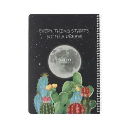 دفتر وزیری فانتزی طرح کاکتوس و ماه