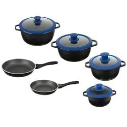 سرویس پخت و پز 10 پارچه عروس مدل کلاسیک خطی کد 5062