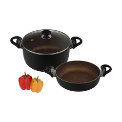 سرویس پخت و پز 3 پارچه عروس مدل پیرکس مشکی