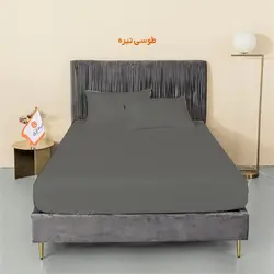 سرویس روتختی دورنگ چیداری فیروزه ای طوسی تیره دونفره چهار تکه