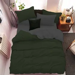 سرویس روتختی کاوری دورنگ چیداری یشمی طوسی تیره یک نفره سه تکه