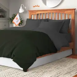 سرویس روتختی کاوری دورنگ چیداری یشمی طوسی تیره دو نفره چهار تکه