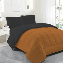 سرویس روتختی دو رنگ چیداری قهوه ای روشن مشکی یک نفره سه تکه