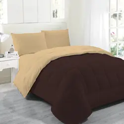 سرویس روتختی دو رنگ چیداری قهوه ای کرم یک نفره سه تکه