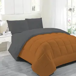 سرویس روتختی دو رنگ چیداری قهوه ای روشن طوسی تیره یک نفره سه تکه