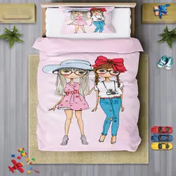 سرویس روتختی دخترانه چیداری مدل 7073 یک نفره 4 تکه