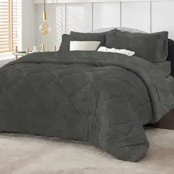 روتختی ترک طرح پتینه طوسی تیره دو نفره چهار تکه - چیداری