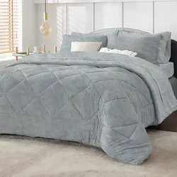 روتختی ترک طرح پتینه آبی روشن دو نفره چهار تکه - چیداری