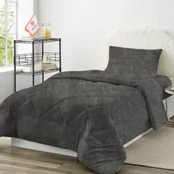 روتختی ترک طرح پتینه طوسی تیره یک نفره سه تکه - چیداری