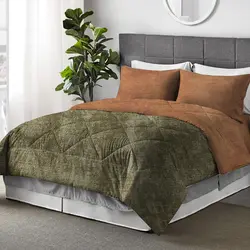 روتختی ترک طرح پتینه قهوه ای روشن زیتونی دونفره