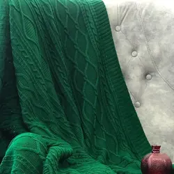 شال مبل بافتنی چیداری رنگ سبز