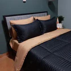 سرویس روتختی هتلی دورنگ چیداری مشکی طلایی