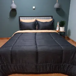 سرویس روتختی هتلی دورنگ چیداری مشکی طلایی