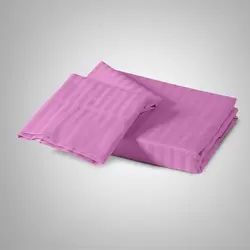 سرویس ملحفه هتلی چیداری رنگ صورتی یک نفره دو تکه