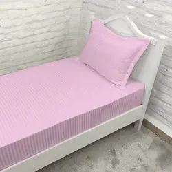 سرویس ملحفه هتلی چیداری رنگ یاسی یک نفره دو تکه