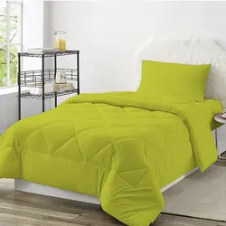 سرویس روتختی میکرو چیداری سبز یک نفره سه تکه+لحاف