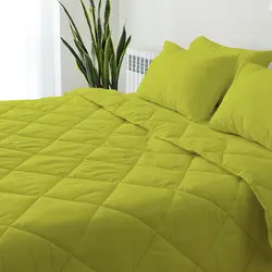 سرویس روتختی میکرو چیداری سبز یک نفره سه تکه+لحاف