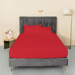 سرویس روتختی میکرو چیداری قرمز دو نفره چهار تکه+لحاف