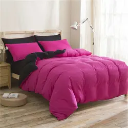 سرویس روتختی کاوری دورنگ چیداری سرخابی مشکی دو نفره چهار تکه