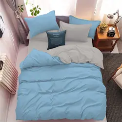 سرویس روتختی کاوری دورنگ چیداری طوسی آبی یک نفره سه تکه