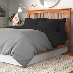 سرویس روتختی کاوری دورنگ چیداری طوسی مشکی دو نفره چهار تکه