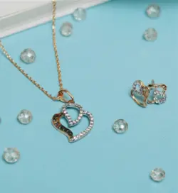 نیم ست طرح قلب بدون زنجیر