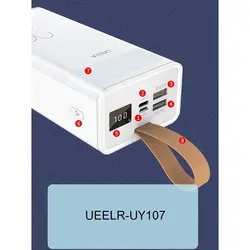 خرید پاوربانک (شارژر همراه) 30 هزار فست شارژ یولرUY107+قیمت