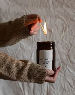 شمع 175 گرمی وکس سویا (وگن) شیشه قهوه‌ای