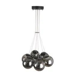 لوستر هفت شعله چشمه نور کد A1224/7-BK&BK مشکی - دکورشاپ