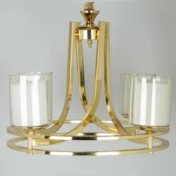 لوستر 4 شعله چشمه نور کد N2667-4 طلایی - دکورشاپ