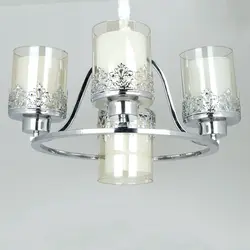 لوستر 5 شعله چشمه نور کد N2663-4+1 کروم - دکورشاپ