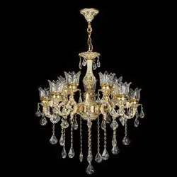 لوستر 10 شعله چشمه نور کد S3700/5-GWT طلایی - دکورشاپ