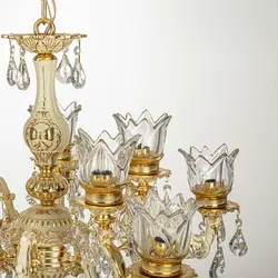 لوستر 10 شعله چشمه نور کد S3700/5-GWT طلایی - دکورشاپ