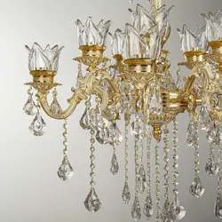 لوستر 10 شعله چشمه نور کد S3700/5-GWT طلایی - دکورشاپ