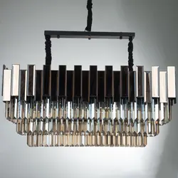 لوستر چشمه نور 12 شعله کریستالی کد MO4422/80 مشکی - دکورشاپ